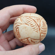 Ancient stone figures of mystical animal carving intaglio big bead amulet