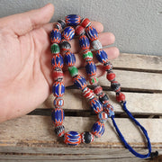 East Oasis Antique Multicolour Chevron Trade Beads - Venetian Style 26 Inch Strand