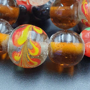 Vintage handcrafted old glass beads necklace.