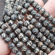 Lot 2 old tibetan carving yak bone necklace tribal decorated beads strands #b5