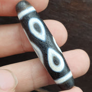 Tibetan 4 eyes antique dzi bead old amulet agate rare pattern tibet gzi pendant
