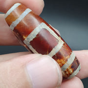 Vintage Indo Tibetan Etched Agate 2 Eye Dzi Bead