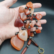 Antique 17 agate pendants african carnelian beads amulet pendant necklace