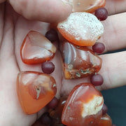 Antique 33 agate pendants african carnelian beads amulet pendant necklace