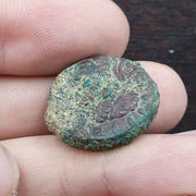 Ancient antique rare greek kushan empire bronze coin (circa 55-105ad) cnl#3