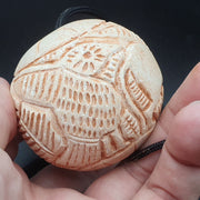 Ancient stone figures of mystical animal carving intaglio big bead amulet