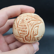 Ancient stone figures of mystical animal carving intaglio big bead amulet
