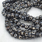 Lot 2 old tibetan carving yak bone necklace tribal decorated beads strands #b7