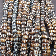 Lot 2 old tibetan carving yak bone necklace tribal decorated beads strands #b8
