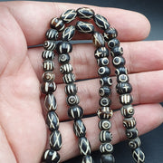 Vintage antique agate 3 eye bead tibet himalayan dzi pendant necklace