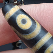 Vintage antique agate 4 eye bead tibet himalayan dzi pendant necklace