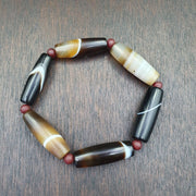 Antique Yemeni Agate Beads, Rare Banded Pattern, Lot 6 - 150–200 Years, Haqeeq Amulet, Trade-Era