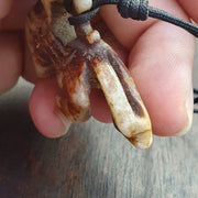 Antique tibetan himalayan carving stone jade animal beads pendant
