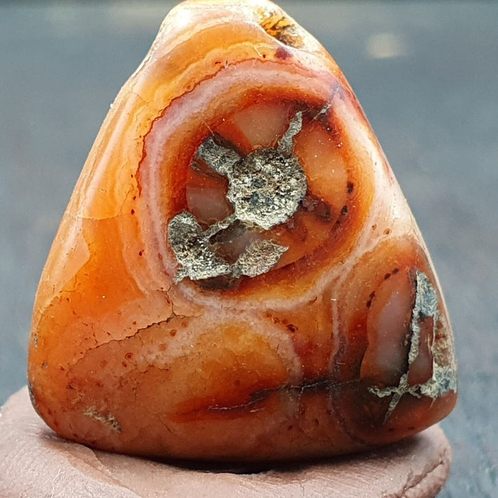 Very Rare Ancient Khorasan Antique Eye Agate Stone Bead Amulet