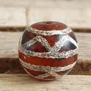 Eta-7 antique tibetan etched agate bead decorated carnelian beads