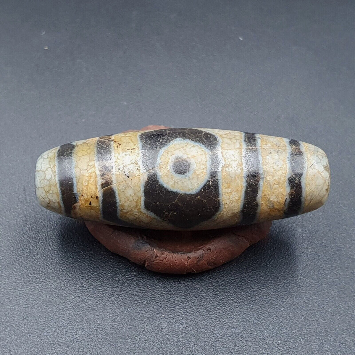 Himalayan Indo Tibetan Old Agate Pure 3 Eyes Dzi Amulet Pendant Bead