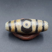 Old Indo-Tibetan pure 3 eye agate dzi pendant bead – photo 1 of 5