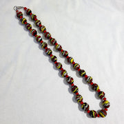 Colorful glass and white heart venetian glass beads necklace bb-11.