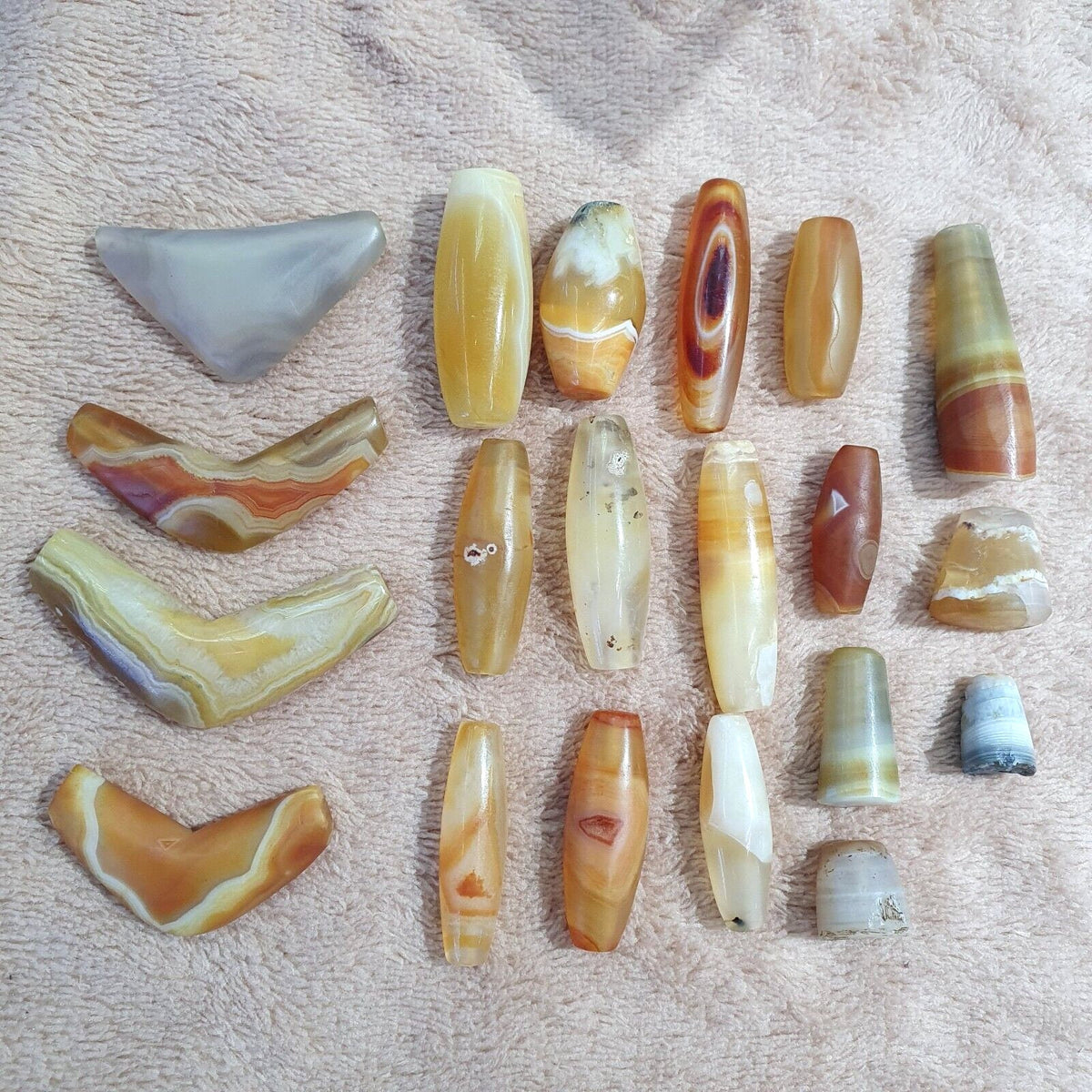 Very rare antique khorasan persian antique agate beads lot 20 pcs amulet