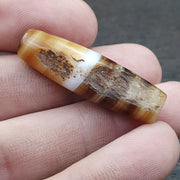 Antique Old Yemeni, Banded Agate Bead, Rare Pattern - Made In Germany | Natural Haqeeq Amulet | 150-200 Years