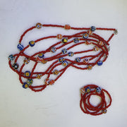 Venetian Red Heart, Handmade Necklace And Bracelet Set | African Glass Beads | 4–4.5mm, 8–10mm Strand