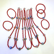 Venetian Red Heart, Handmade Necklace And Bracelet Set | African Glass Beads | 4–4.5mm, 8–10mm Strand