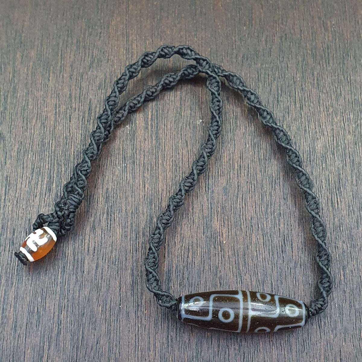 8 Eyes Tibetan Himalayan Bead Old Amulet Red Agate Vintage Pendant Necklace