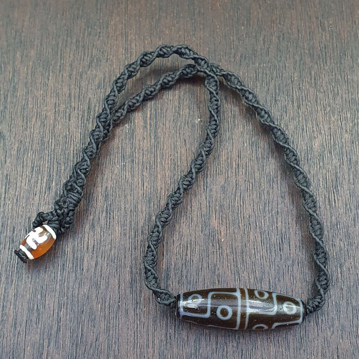 8 Eyes Tibetan Himalayan Bead Old Amulet Red Agate Vintage Pendant Necklace