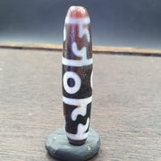 Rare pattern indo tibetan himalayan 4 totem eyes red agate bead amulet dzi