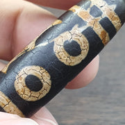 Old indo tibetan agate 3 eyes lines agate stone dzi bead amulet