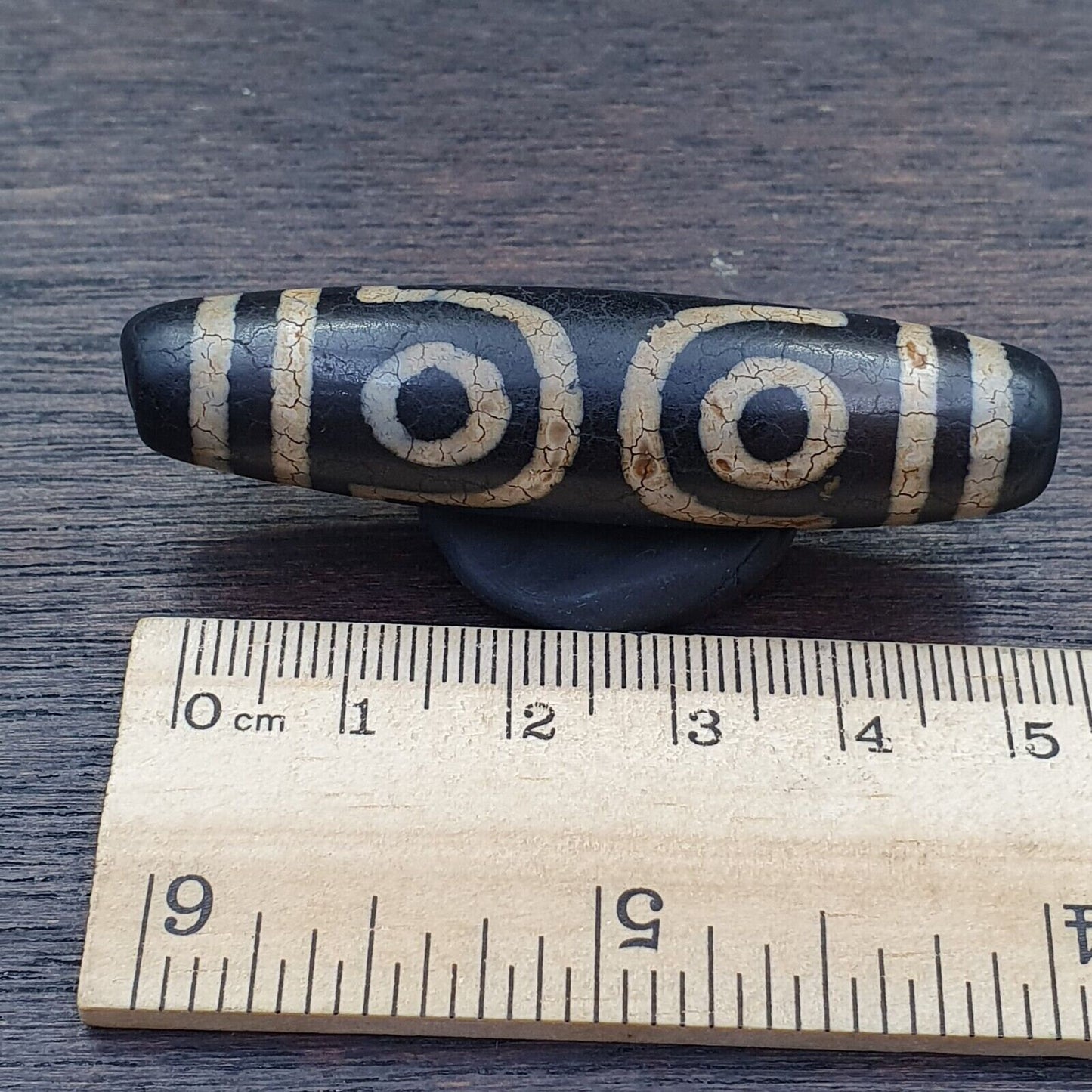 Indo Tibetan Agate Dzi Bead Amulet - 3 Eye Design