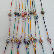 Lot 5 pcs african glass beads with afghan tiny seed beads necklaces sd-2