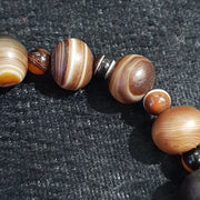 Antique indo tibetan soleimani agate beads, beaded bracelet amulet 16 beads