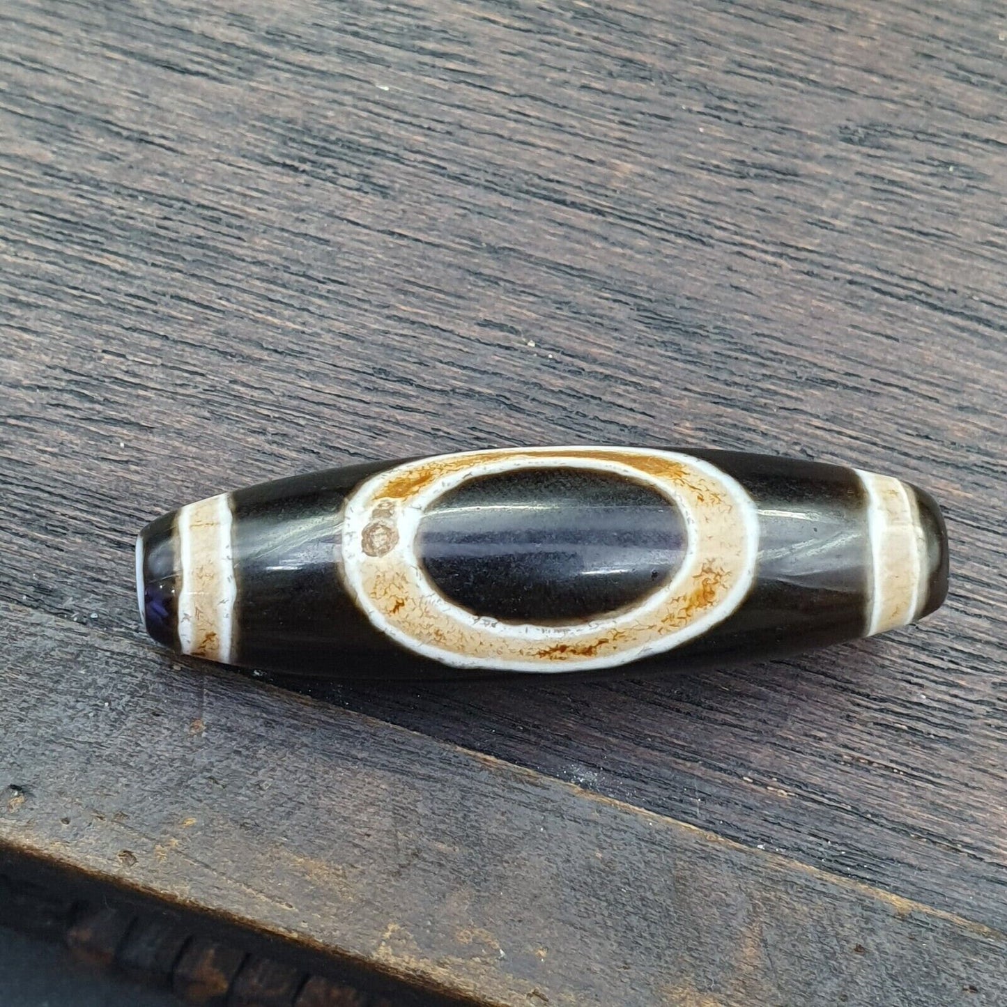 Himalayan Tibetan Dzi Bead Amulet: Rare Pattern Agate