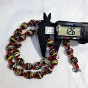 Colorful glass and white heart venetian glass beads necklace bb-11.