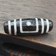 Antique old tibetan circle square eyes agate stone dzi bead amulet