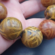 South asian burmese antiques pumtek pyu beads 20 - 22mm lot 12 beads bracelet