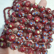 Skunk Trade Beads, Thousand Eyes Strand Necklace | Glass Venetian Inspired, Mid 20th Century | 36 Inches