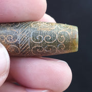 Early chinese green jade bead pendant  haitian jade certificate provided-8700