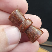 Early chinese red jade bead pendant  haitian certificate provided-489