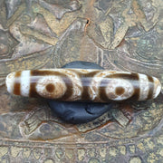 Tibetan 3 eyes in eyes agate stone dzi bead amulet ag-2