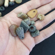 Antique islamic roman era 35 different stone beads  #lot 35 pcs