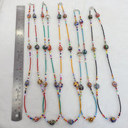 Lot 5 pcs african glass beads with afghan tiny seed beads necklaces sd-2