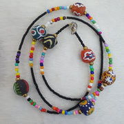 Lot 5 pcs african glass beads with afghan tiny seed beads necklaces sd-2