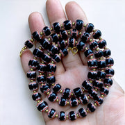 Vintage black chevron venetian style multilayers glass beads necklace n-203.
