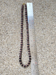 Vintage black chevron venetian style multilayers glass beads necklace n-203.