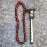 Red floral art deco venrano millefiori glass beads strand.