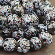 Vintage Venetian Inspired Beads, Unique Pattern Beaded Strand, African Trade Necklace | Glass | 17-18mm