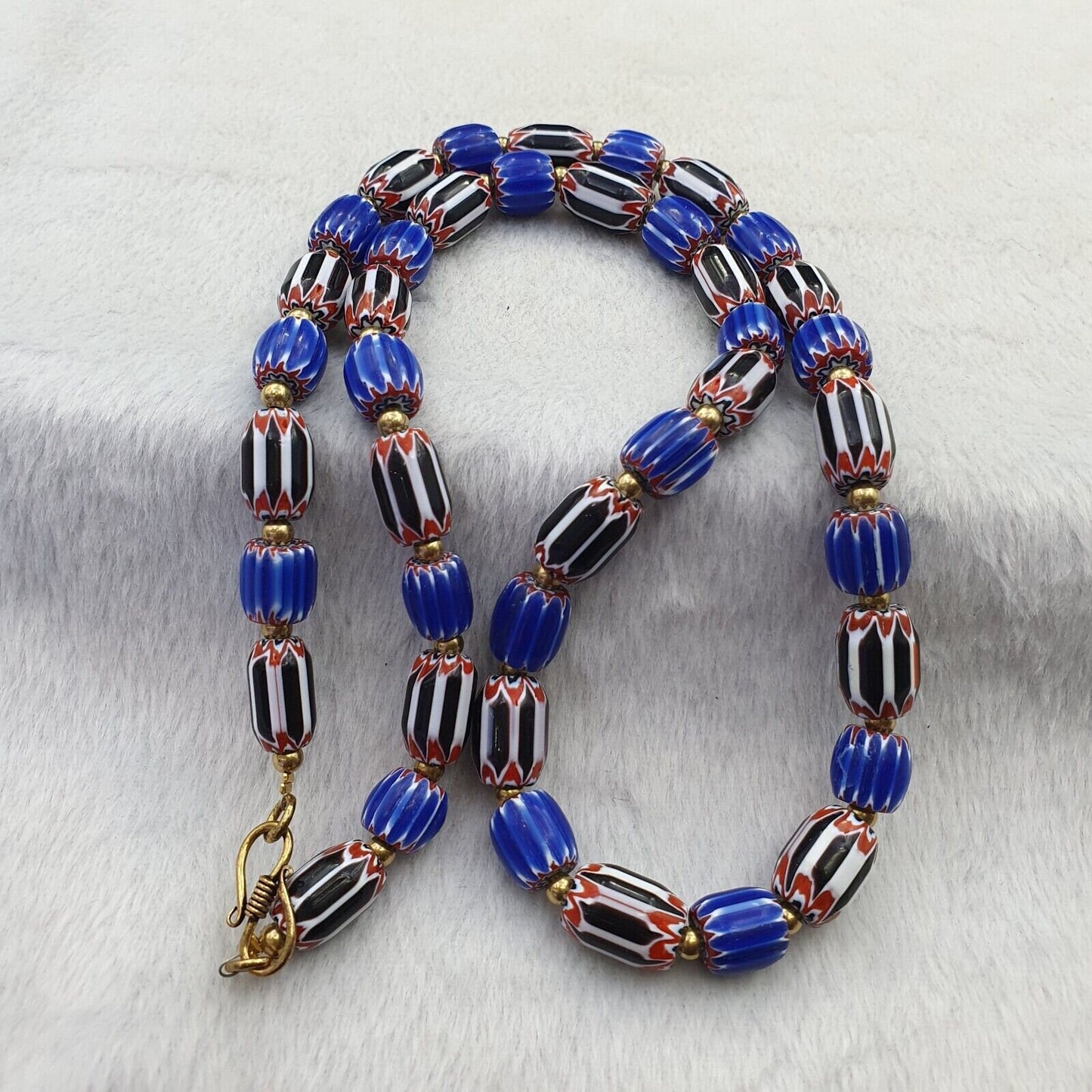 Vintage chevron venetian style multilayers glass beads necklace nc-807Gift
