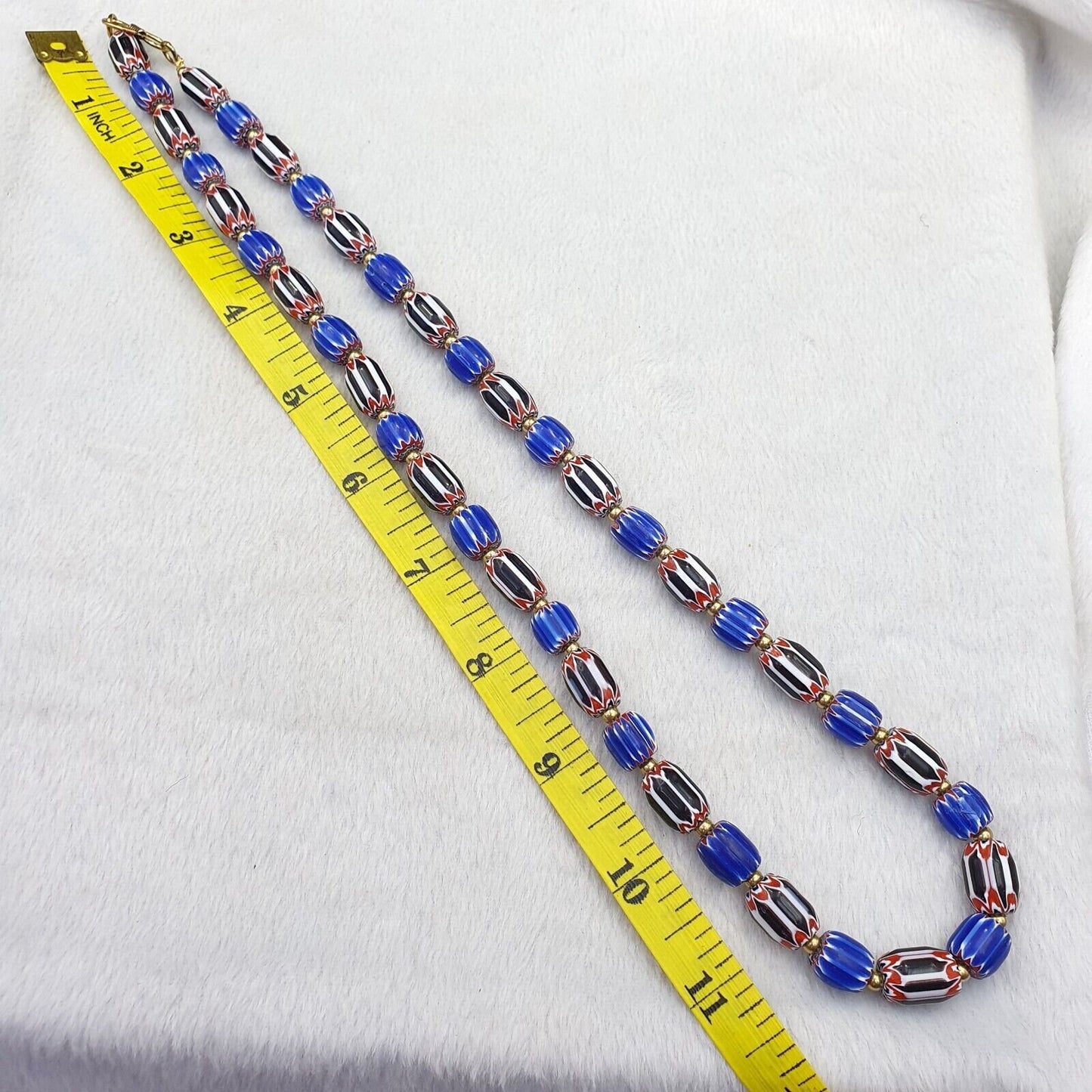 Vintage chevron venetian style multilayers glass beads necklace nc-807Gift
